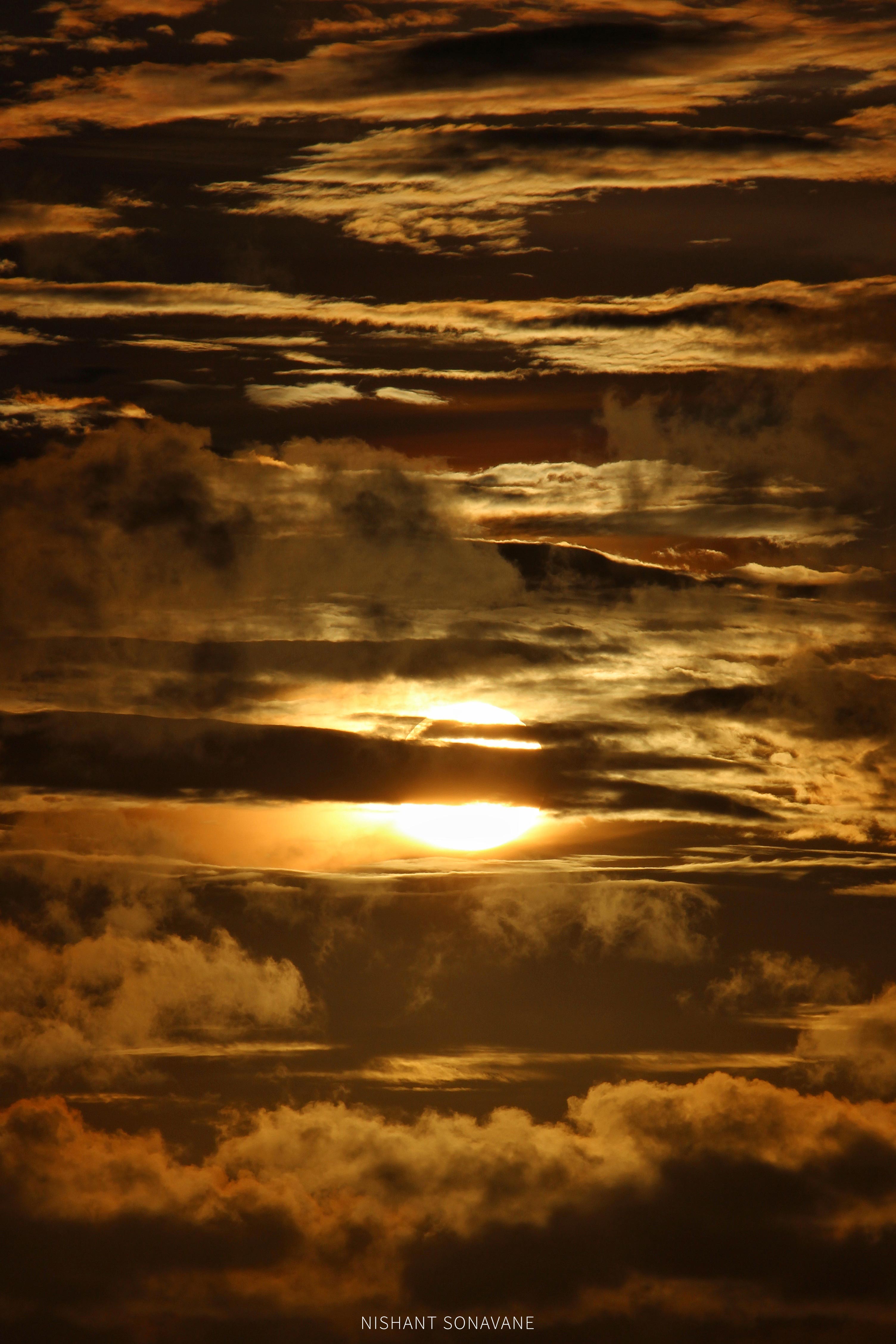 Golden sunset sky photograph